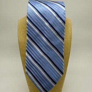 City of London Blue Striped Silk Men's Neck Tie